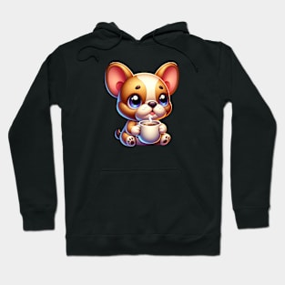 French Bulldog Drinking Coffee Hoodie